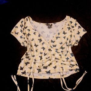Rue 21 yellow butterfly shirt